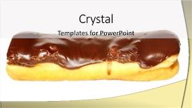  Presentation with 2018 goals text on white - Theme having sweet bite shop - donut long john chocolate iced background and a white colored foreground