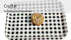  Presentation with white chocolate - Audience pleasing slide set consisting of sweet bite shop - donut round white cake chocolate backdrop and a white colored foreground