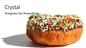  Presentation with sprinkles - Presentation design featuring sweet bite shop - donut round white cake chocolate background and a white colored foreground