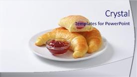  Presentation with french revoulution - Colorful slides enhanced with sweet bite shop - french buttery croissants with strawberry backdrop and a sky blue colored foreground