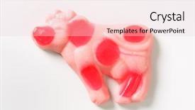  Presentation with candy cane christmas - PPT theme having sweet bite shop - jelly candy cow background and a lemonade colored foreground