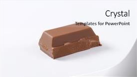  Presentation with chocolate shop - Presentation theme enhanced with sweet bite shop - one piece of dark chocolate background and a  colored foreground