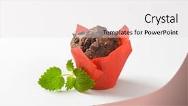  Presentation with muffin - Amazing slide deck having sweet bite shop - side view of chocolate muffin backdrop and a white colored foreground