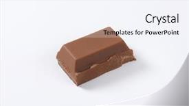  Presentation with chocolate milk - Theme with sweet bite shop - small piece of milk chocolate background and a  colored foreground