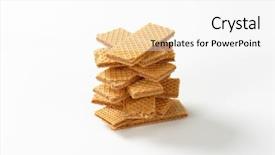  Presentation with wafers - Presentation theme enhanced with sweet bite shop - stacked wafers with chocolate filling background and a  colored foreground