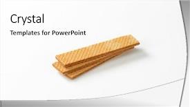  Presentation with wafers - Cool new presentation theme with sweet bite shop - three stacked wafers with filling backdrop and a  colored foreground