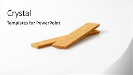  Presentation with wafers - Slides enhanced with sweet bite shop - two crunchy wafers with chocolate background and a white colored foreground