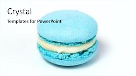 Presentation with sweet - Amazing PPT theme having sweet blue macaroon isolated backdrop and a white colored foreground