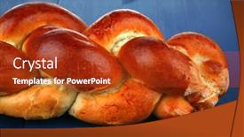  Presentation with bread - Beautiful slide deck featuring sweet bread french bread over blue wooden table backdrop and a crimson colored foreground