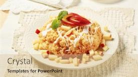  Presentation with sweet pastry - Slides consisting of sweet-breakfast-pastry background and a coral colored foreground