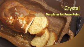  Presentation with bread - PPT theme having sweet brioche bread on tray with knife and marmalade background and a tawny brown colored foreground