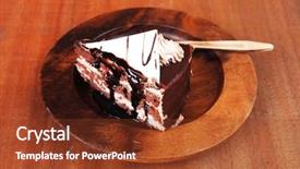  Presentation with food truck cake ice cream - Cool new slide set with sweet brownie chocolate cream cake backdrop and a tawny brown colored foreground