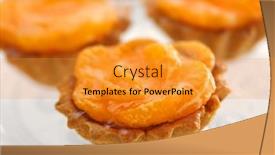  Presentation with sweet - Theme having sweet-cakes-with-tangerines background and a gold colored foreground