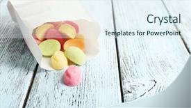  Presentation with paper bag - Presentation theme with sweet candies in paper bag background and a sky blue colored foreground