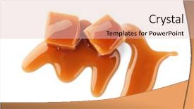  Presentation with sauce - Presentation theme enhanced with sweet candies with caramel sauce background and a lemonade colored foreground
