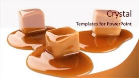  Presentation with sauce - Presentation theme featuring sweet candies with caramel sauce background and a lemonade colored foreground