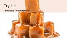  Presentation with sweet - Audience pleasing theme consisting of sweet candies with caramel topping backdrop and a  colored foreground