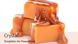  Presentation with sweet - PPT layouts featuring sweet candies with caramel topping background and a coral colored foreground