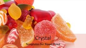 Presentation with jelly - Amazing presentation design having candy - colorful jelly candies isolated backdrop and a red colored foreground