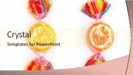  Presentation with candy - Theme featuring candy sweets - two different candies on white background and a blonde colored foreground