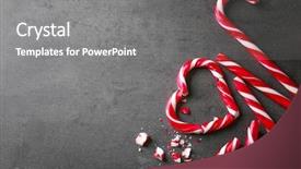  Presentation with candy canes - Presentation design enhanced with sweet candy canes on grey background and a gray colored foreground