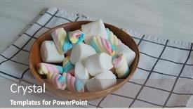  Presentation with sweet candy - Cool new theme with sweet-candy-marshmallow-on-wooden backdrop and a violet colored foreground