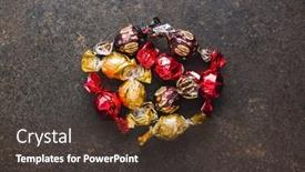  Presentation with sweet candy - PPT theme enhanced with sweet-candy-wrapped-in-foil background and a tawny brown colored foreground