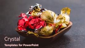  Presentation with sweet candy - Presentation theme with sweet-candy-wrapped-in-foil background and a wine colored foreground