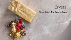  Presentation with sweet candy - Presentation design having sweet-candy-wrapped-in-foil background and a soft green colored foreground