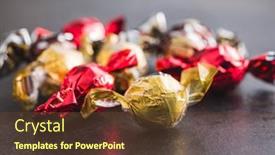  Presentation with sweet candy - Presentation featuring sweet-candy-wrapped-in-foil background and a tawny brown colored foreground
