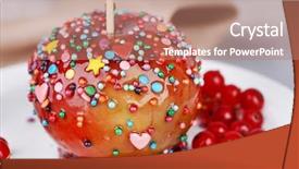  Presentation with wooden stick - Presentation enhanced with red-haired woman sitting at home with her laptop background and a soft green colored foreground