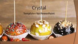  Presentation with berries - Amazing slides having sweet caramel apples on sticks backdrop and a coral colored foreground