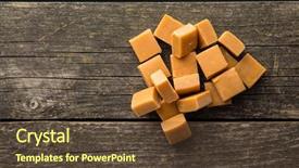 Presentation with sweet - Presentation design having sweet caramel candies on old background and a tawny brown colored foreground