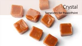  Presentation with sweet - Audience pleasing presentation theme consisting of sweet caramel candies on white backdrop and a coral colored foreground
