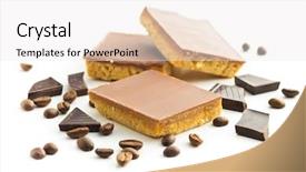  Presentation with coffee beans - PPT theme having sweet caramel dessert with coffee background and a white colored foreground