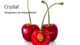  Presentation with frames isolated on white brown - Beautiful presentation theme featuring sweet cherries isolated on white backdrop and a  colored foreground