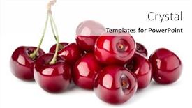  Presentation with sweet - Theme featuring sweet-cherries-pile-isolated background and a white colored foreground