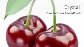  Presentation with sweet - Presentation theme enhanced with sweet-cherries-with-leaf-isolated background and a white colored foreground