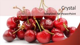  Presentation with studio music lowers - Presentation theme with sweet cherry - cherries studio isolated on white background and a  colored foreground