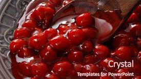  Presentation with dessert - Presentation enhanced with sweet cherry - delicious dessert cherries in decorative background and a wine colored foreground