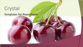  Presentation with cherry - Colorful slide set enhanced with sweet-cherry-in-closeup backdrop and a  colored foreground