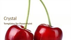  Presentation with cherry - Slide deck with sweet cherry isolated on white background and a cream colored foreground