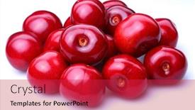  Presentation with cherry - Cool new presentation design with sweet-cherry-object backdrop and a red colored foreground