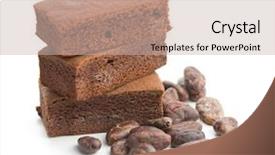  Presentation with cocoa beans - Beautiful theme featuring sweet chocolate brownies and cocoa backdrop and a soft green colored foreground