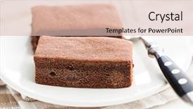  Presentation with sweet - Slide deck having sweet chocolate brownies on plate background and a lemonade colored foreground