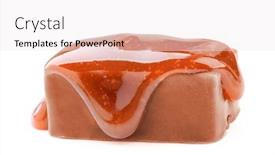  Presentation with sweet candy - Beautiful PPT layouts featuring sweet chocolate candy with caramel topping on white background backdrop and a sky blue colored foreground