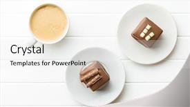  Presentation with chocolate dessert - PPT theme having sweet chocolate dessert and coffee background and a white colored foreground