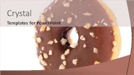  Presentation with chocolate nuts - Audience pleasing slides consisting of sweet-chocolate-donut-with-nuts backdrop and a soft green colored foreground