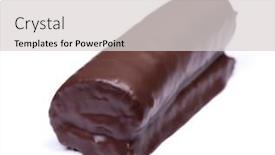  Presentation with sweet pastry - Cool new presentation theme with sweet-chocolate-glazed-pastry-rolls backdrop and a light gray colored foreground