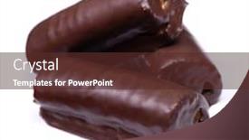  Presentation with sweet pastry - Colorful presentation enhanced with sweet-chocolate-glazed-pastry-rolls backdrop and a tawny brown colored foreground